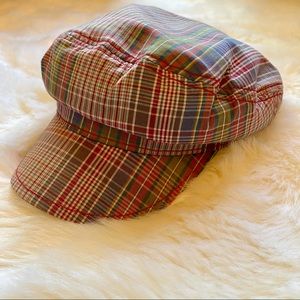Goorin Bros 1961 Red & Blue Plaid Ladies Newsboy Hat - S
